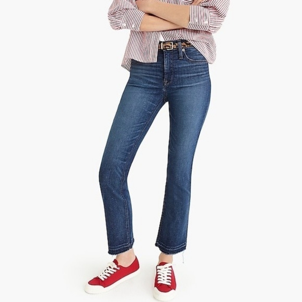 J. CREW Billie Demi Boot Crop Raw Hem Jeans | SZ 25